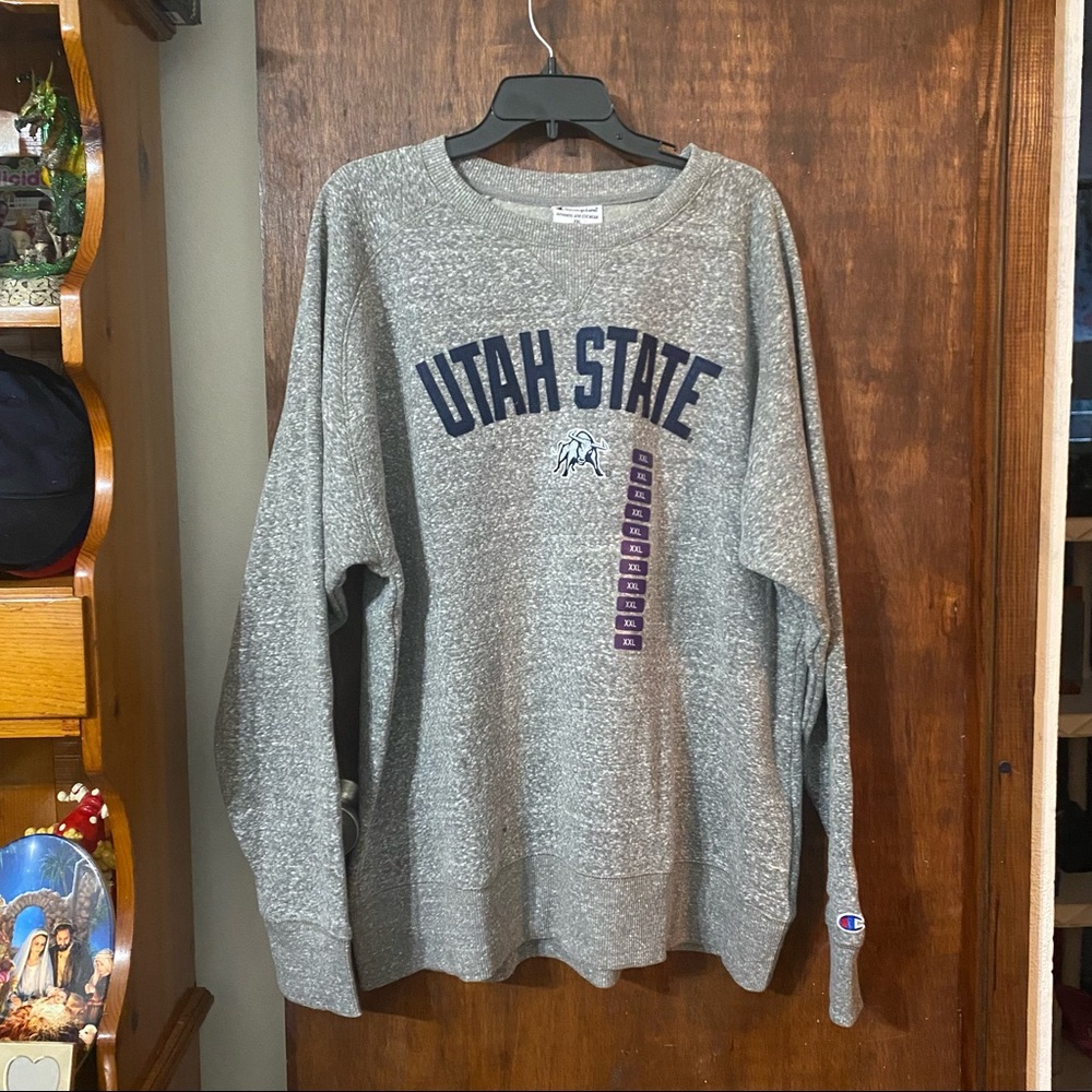 :::NWT:::champion utah state College grey sweatshirt men. - Picture 2 of 12